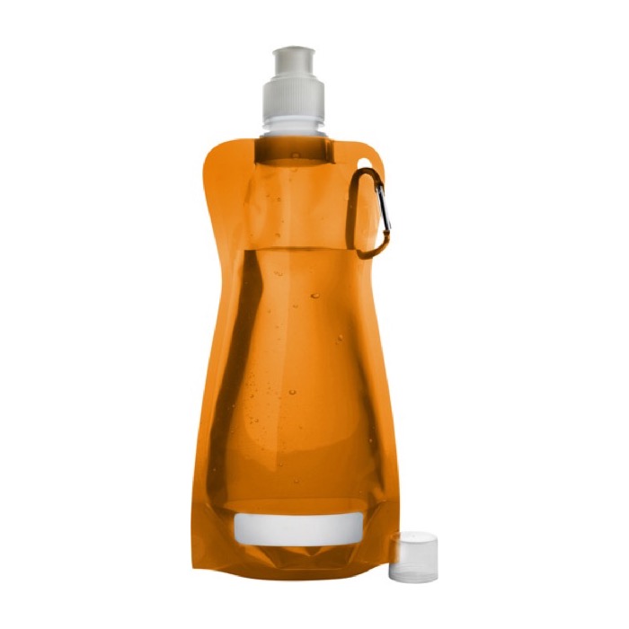 Botellas de agua publicitarias plegables baratas 420ml Rebel color naranja primera vista Botellas de agua publicitarias plegables baratas 420ml Rebel color naranja primera vista