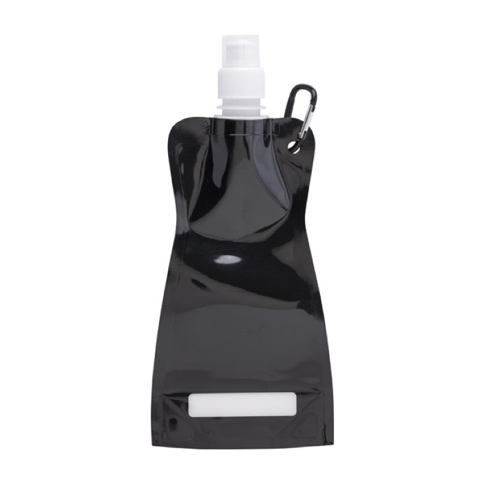 Botellas de agua publicitarias plegables baratas 420ml Rebel color negro primera vista Botellas de agua publicitarias plegables baratas 420ml Rebel color negro primera vista