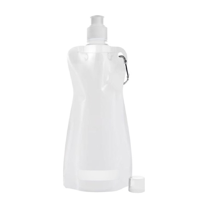 Botellas de agua publicitarias plegables baratas 420ml Rebel color blanco segunda vista Botellas de agua publicitarias plegables baratas 420ml Rebel color blanco segunda vista