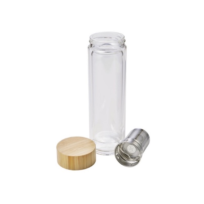 Botella de vidrio con infusor y doble pared 420ml TeaBoo XL color marrón duodécima vista Botella de vidrio con infusor y doble pared 420ml TeaBoo XL color marrón duodécima vista