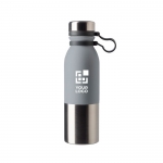 Botella termo personalizada antigoteo bicolor 600ml DoubleTwist color gris primera vista