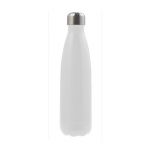 Botella de acero inoxidable aislada al vacío color blanco 1