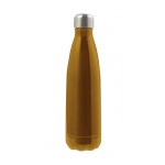Botella de acero inoxidable aislada al vacío color naranja 2