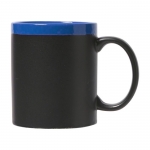Taza personalizada de cerámica pizarra con tiza 300ml Chalk color azul real primera vista