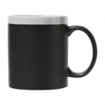 Taza personalizada de cerámica pizarra con tiza 300ml Chalk color blanco primera vista