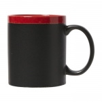 Taza personalizada de cerámica pizarra con tiza 300ml Chalk color rojo primera vista