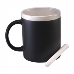 Taza personalizada de cerámica pizarra con tiza 300ml Chalk color blanco segunda vista
