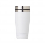 Taza de viaje personalizada de acero en color brillante 450ml Alu Color color blanco primera vista