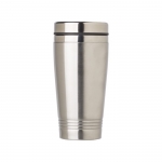 Taza de viaje personalizada de acero en color brillante 450ml Alu Color color plateado primera vista