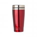 Taza de viaje personalizada de acero en color brillante 450ml Alu Color color rojo primera vista