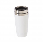Taza de viaje personalizada de acero en color brillante 450ml Alu Color color blanco tercera vista