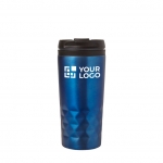 Taza con función termo y forma geométrica 300ml Trilliant Colors color azul vista de impresión