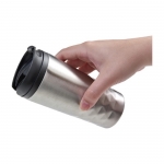 Taza con función termo y forma geométrica 300ml Trilliant Colors color plateado quinta vista