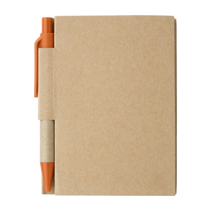 Minilibretas recicladas con bolígrafo A7 hojas a rayas EcoPocket color naranja primera vista Minilibretas recicladas con bolígrafo A7 hojas a rayas EcoPocket color naranja primera vista