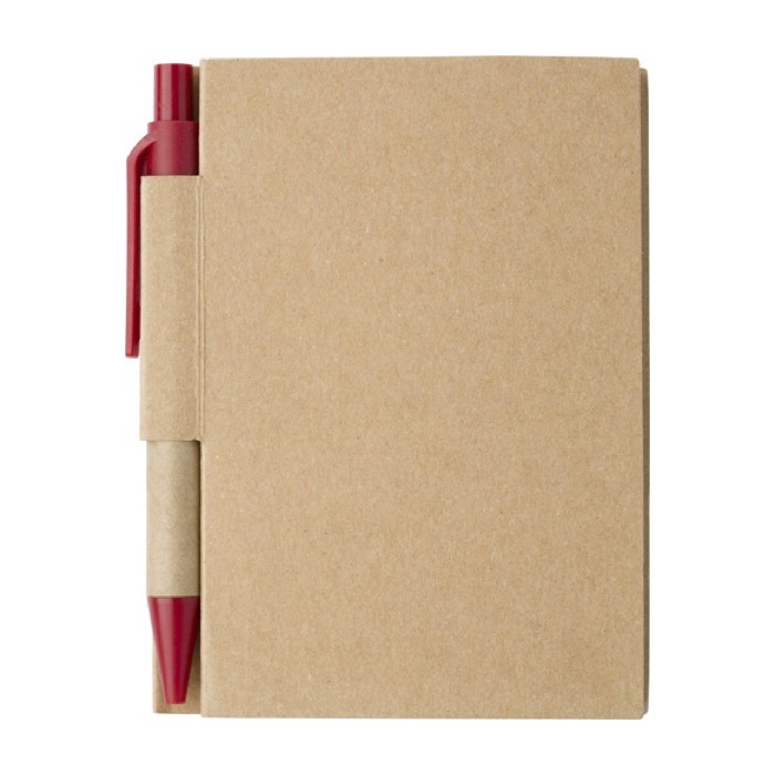 Minilibretas recicladas con bolígrafo A7 hojas a rayas EcoPocket color rojo primera vista Minilibretas recicladas con bolígrafo A7 hojas a rayas EcoPocket color rojo primera vista