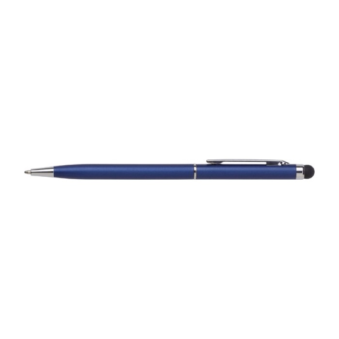 Bolígrafo delgado con puntero táctil color cromado tinta azul Vip Thin color azul oscuro primera vista Bolígrafo delgado con puntero táctil color cromado tinta azul Vip Thin color azul oscuro primera vista