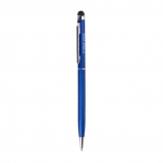 Bolígrafo delgado con puntero táctil color cromado tinta azul Vip Thin vista de impresión