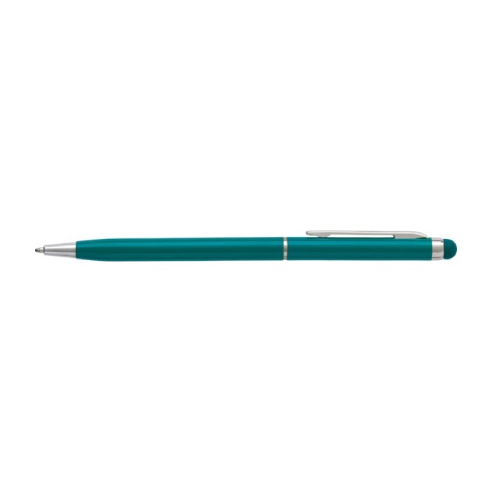 Bolígrafo delgado con puntero táctil color cromado tinta azul Vip Thin color turquesa segunda vista Bolígrafo delgado con puntero táctil color cromado tinta azul Vip Thin color turquesa segunda vista