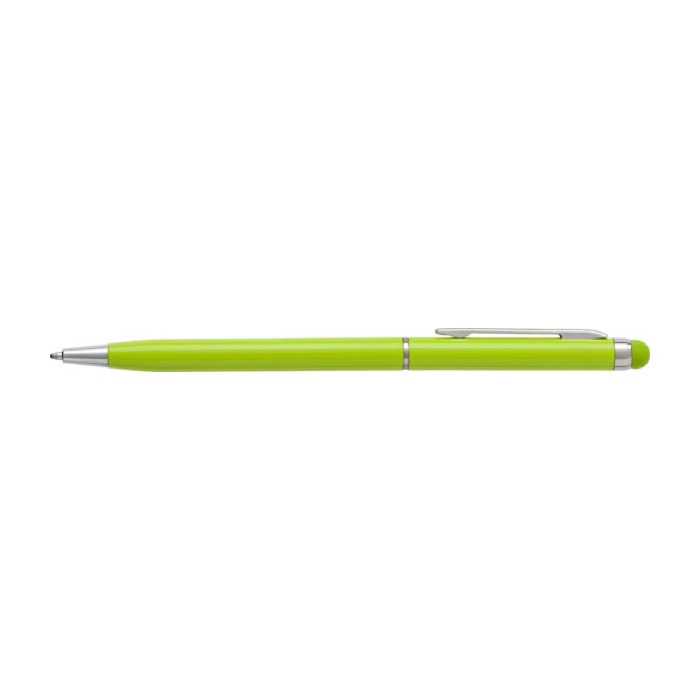 Bolígrafo delgado con puntero táctil color cromado tinta azul Vip Thin color verde claro segunda vista Bolígrafo delgado con puntero táctil color cromado tinta azul Vip Thin color verde claro segunda vista