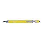 Bolígrafo con acabado de caucho color amarillo 2