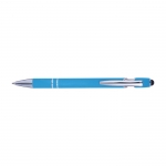 Bolígrafo con acabado de caucho color azul claro 8