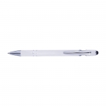 Bolígrafo con acabado de caucho color blanco 1