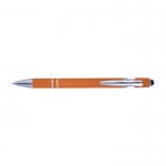 Bolígrafo con acabado de caucho color naranja 3