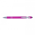 Bolígrafo con acabado de caucho color rosa 5
