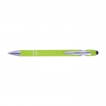 Bolígrafo con acabado de caucho color verde claro 9