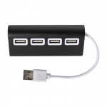 Hub publicitario de aluminio en color con 4 puertos USB 2.0 Alu color negro segunda vista