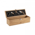 Set de vino personalizado en caja de bambú promocional Semillon color madera primera vista