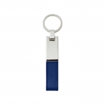 Llavero clásico de piel para empresas color azul oscuro 1