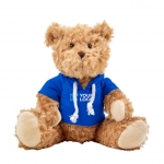 Osito de peluche promocional con sudadera en colores Teddy color azul vista de impresión