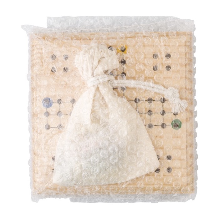 Juego de viaje de madera en bolsa de algodón para regalar Smart color madera cuarta vista Juego de viaje de madera en bolsa de algodón para regalar Smart color madera cuarta vista