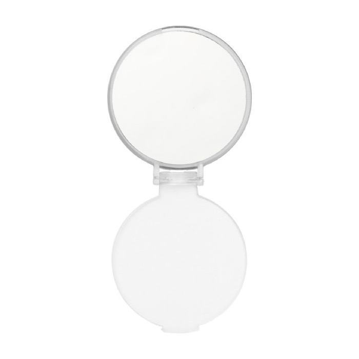 Espejo de bolsillo publicitario barato de plástico BasicStyle color blanco primera vista Espejo de bolsillo publicitario barato de plástico BasicStyle color blanco primera vista