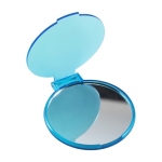 Espejo de bolsillo publicitario barato de plástico BasicStyle color azul claro tercera vista