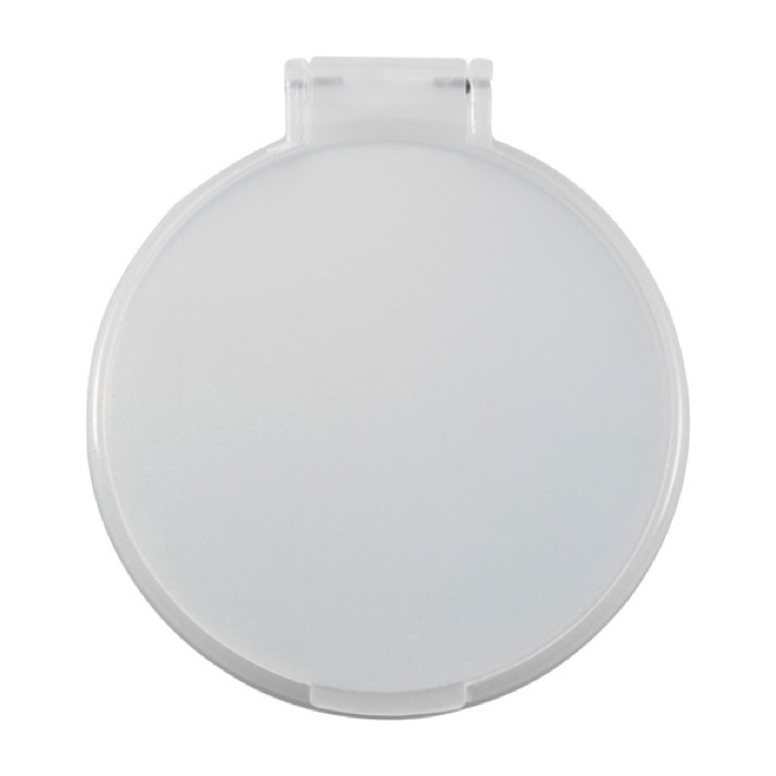 Espejo de bolsillo publicitario barato de plástico BasicStyle color blanco segunda vista Espejo de bolsillo publicitario barato de plástico BasicStyle color blanco segunda vista