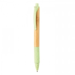 Bolígrafo de bambú personalizado color verde claro 3