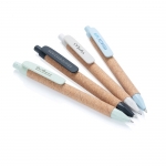 Bolígrafo sostenible de larga duración con tinta azul Straw Fibre color azul claro