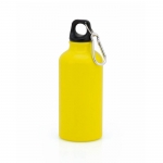Botella de aluminio pequeña con mosquetón color amarillo 2