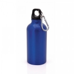Botella de aluminio pequeña con mosquetón color azul 6