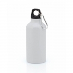 Botella de aluminio pequeña con mosquetón color blanco 1