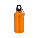 Botella de aluminio pequeña con mosquetón color naranja 3