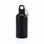 Botella de aluminio pequeña con mosquetón color negro 9