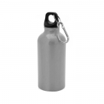 Botella de aluminio pequeña con mosquetón color plateado 8