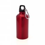 Botella de aluminio pequeña con mosquetón color rojo 4