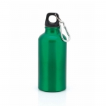 Botella de aluminio pequeña con mosquetón color verde 7