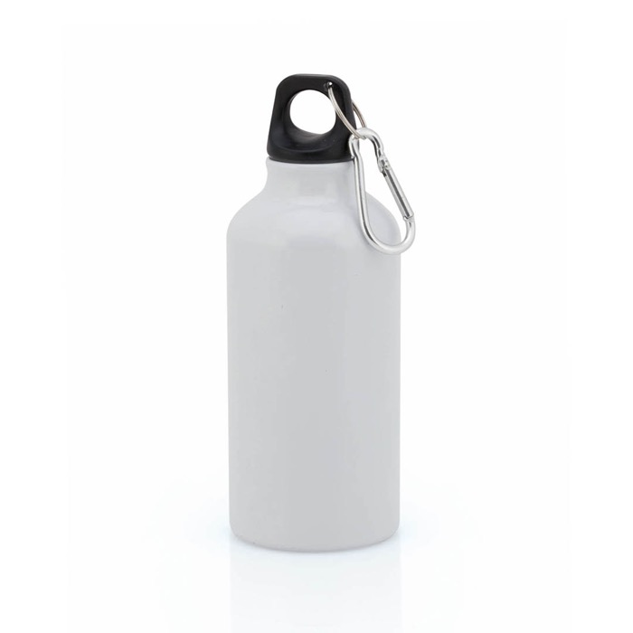 Botella de aluminio pequeña en colores brillantes 400ml Cruiser color blanco primera vista Botella de aluminio pequeña en colores brillantes 400ml Cruiser color blanco primera vista