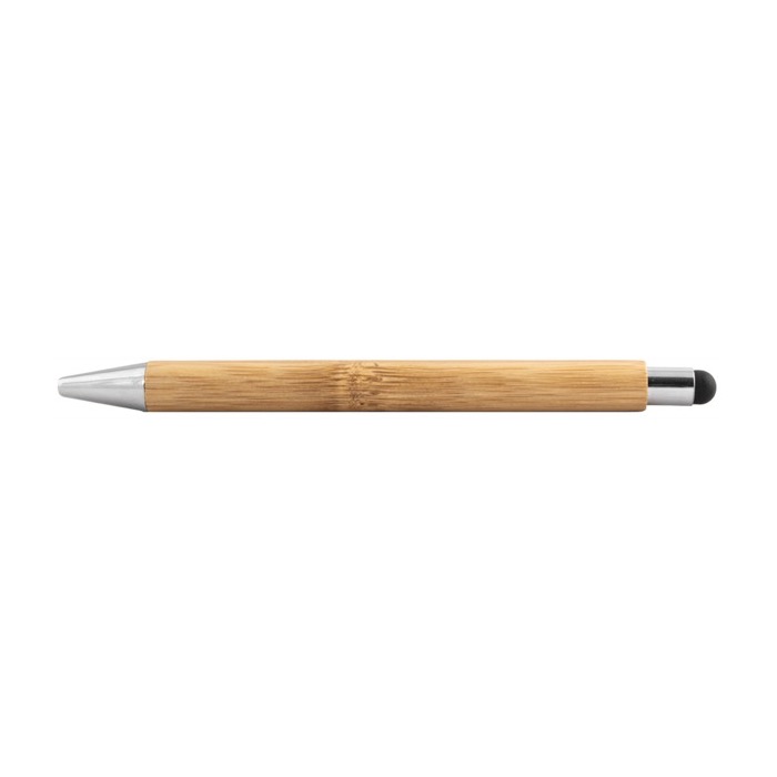 Bolígrafo táctil de bambú con acabado cromado tinta azul Zúrich Bamboo color madera cuarta vista Bolígrafo táctil de bambú con acabado cromado tinta azul Zúrich Bamboo color madera cuarta vista