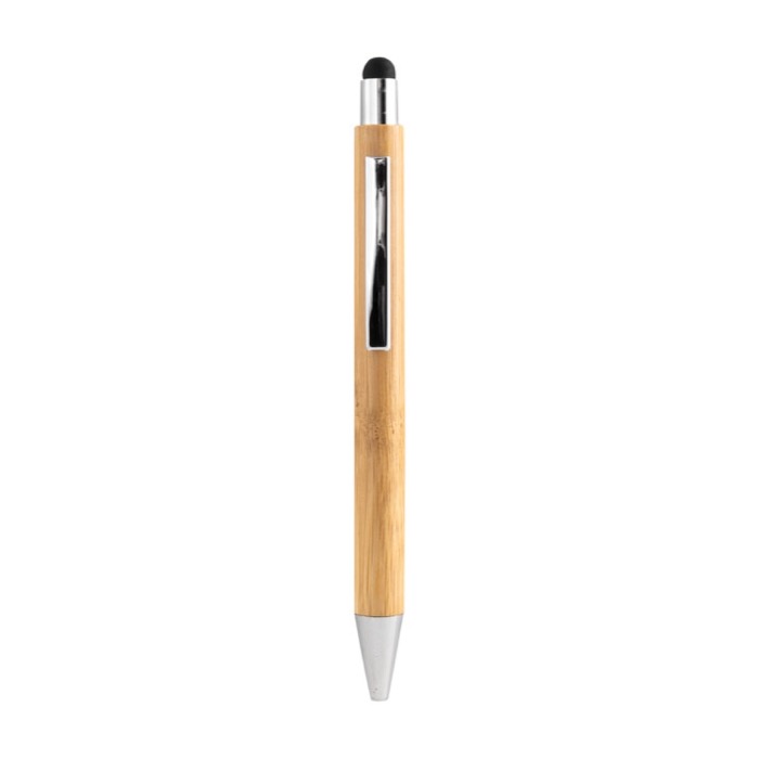 Bolígrafo táctil de bambú con acabado cromado tinta azul Zúrich Bamboo color madera quinta vista Bolígrafo táctil de bambú con acabado cromado tinta azul Zúrich Bamboo color madera quinta vista